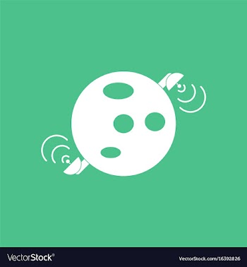 Icon planet and satellite vector image