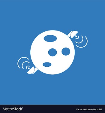 Icon planet and satellite vector image