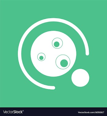 Icon planet orbit and moon vector image