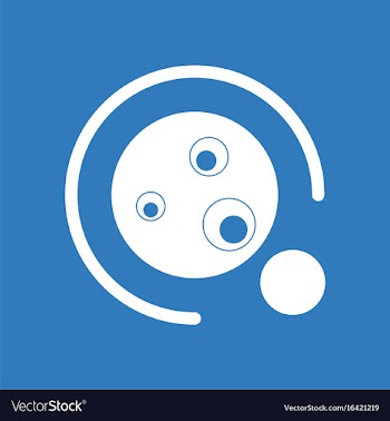 Icon planet orbit and moon vector image