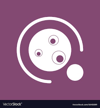 Icon planet orbit and moon vector image