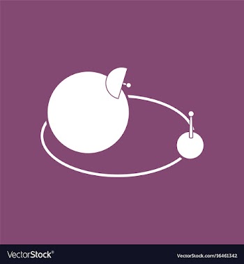 Icon planets and moon vector image