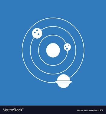 Icon planets and the orbit vector image