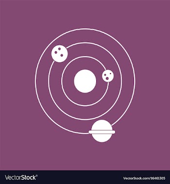 Icon planets and the orbit vector image