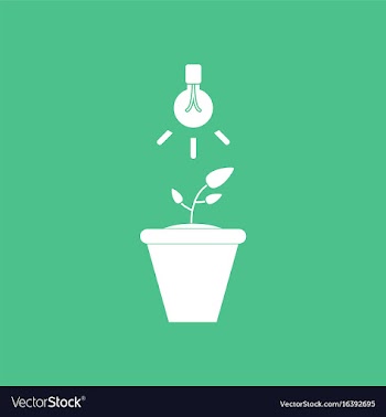 Icon plant and light vector image