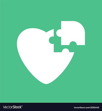 Icon puzzle heart vector image