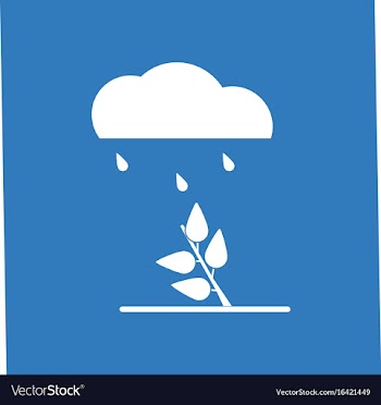 Icon rain and bush vector image