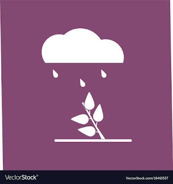 Icon rain and bush vector image