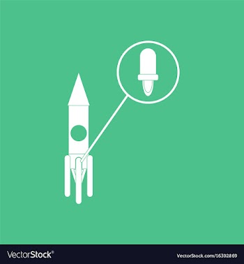 Icon rocket and engine vector image