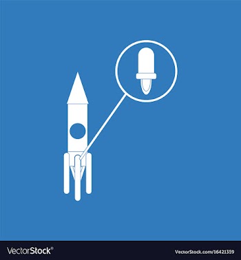 Icon rocket and engine vector image
