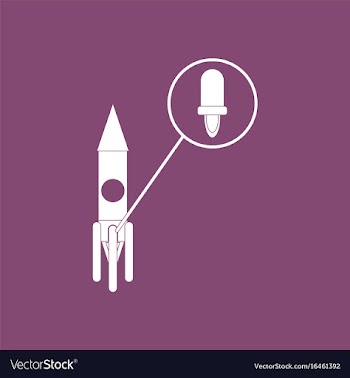 Icon rocket and engine vector image