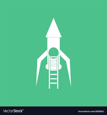 Icon rocket and ladder vector image