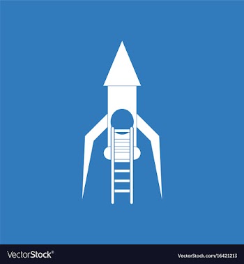 Icon rocket and ladder vector image
