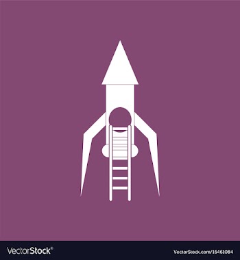 Icon rocket and ladder vector image