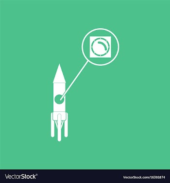 Icon rocket and porthole vector image