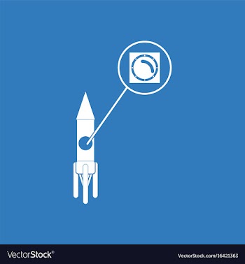 Icon rocket and porthole vector image