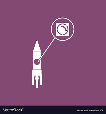Icon rocket and porthole vector image