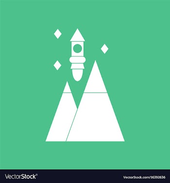 Icon rocket and pyramids vector image