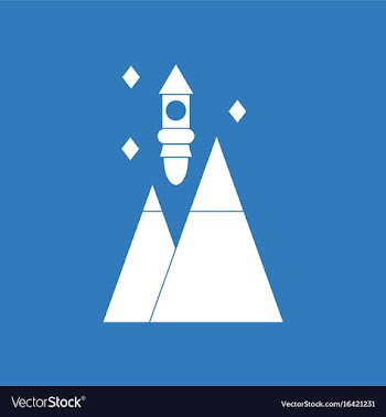 Icon rocket and pyramids vector image