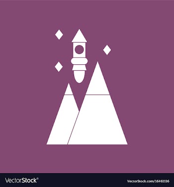 Icon rocket and pyramids vector image