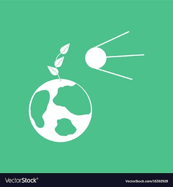 Icon satellite and earth vector image
