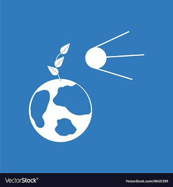 Icon satellite and earth vector image
