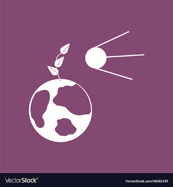 Icon satellite and earth vector image