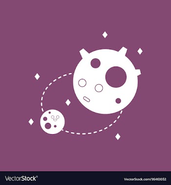 Icon satellite and orbit vector image