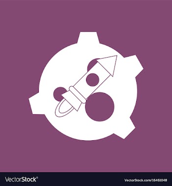 Icon satellite and rocket vector image