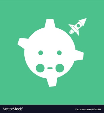 Icon satellite and space rocket vector image
