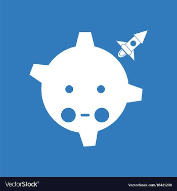 Icon satellite and space rocket vector image