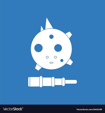 Icon satellite and spyglass vector image