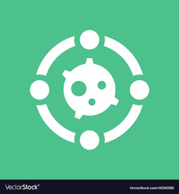 Icon satellite between planets vector image