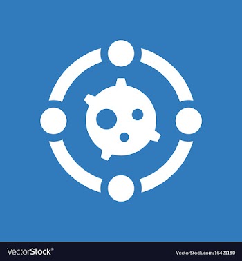 Icon satellite between planets vector image