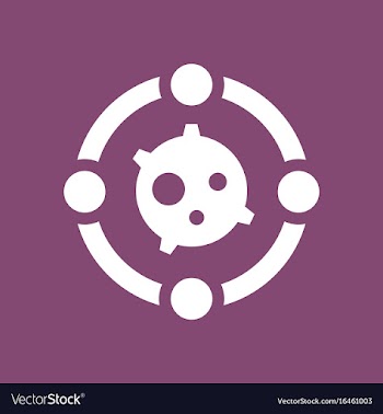 Icon satellite between planets vector image