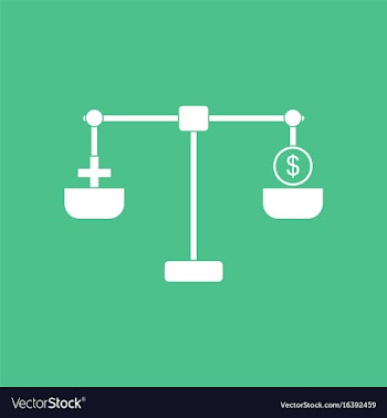 Icon scales with cross dollar vector image