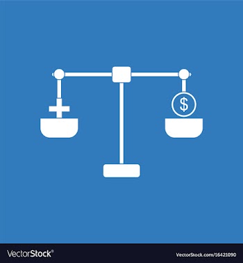 Icon scales with cross dollar vector image