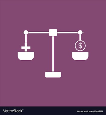 Icon scales with cross dollar vector image