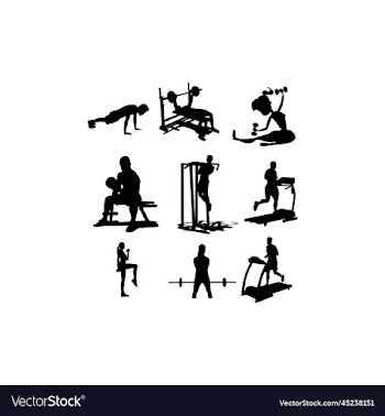 icon set human gym silhouette design