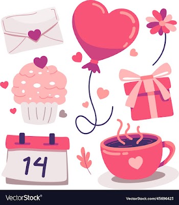 icon set of valentines day elements and objects