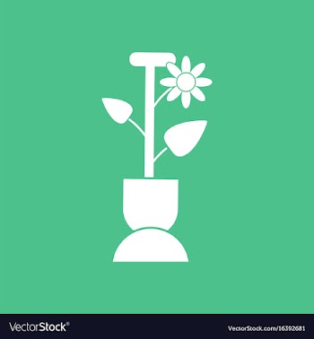 Icon shovel and flower vector image