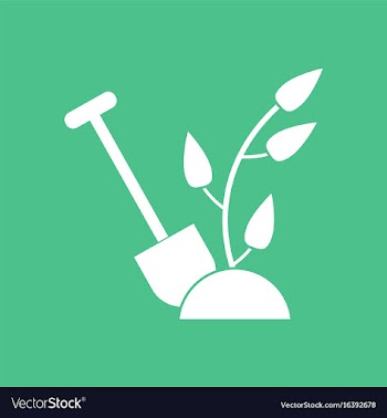 Icon shovel and plant vector image