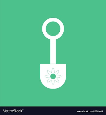 Icon shovel toy silhouette vector image