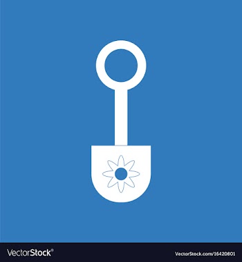 Icon shovel toy silhouette vector image