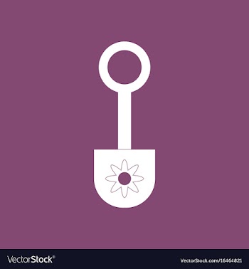 Icon shovel toy silhouette vector image