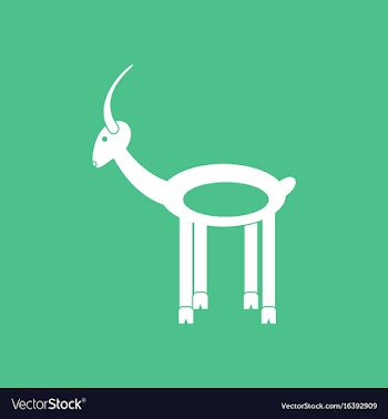 Icon silhouette of a deer vector image