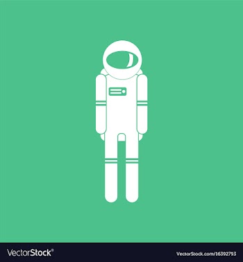 Icon silhouette of an astronaut vector image