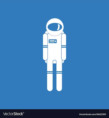 Icon silhouette of an astronaut vector image