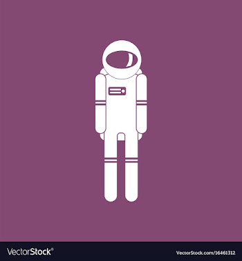 Icon silhouette of an astronaut vector image