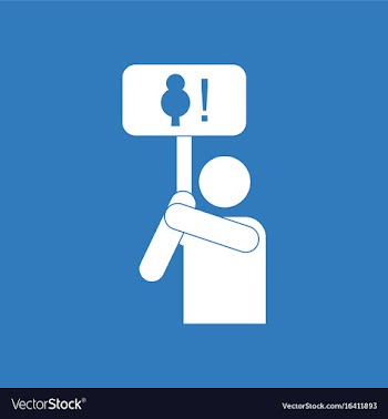 Icon silhouette of protest vector image